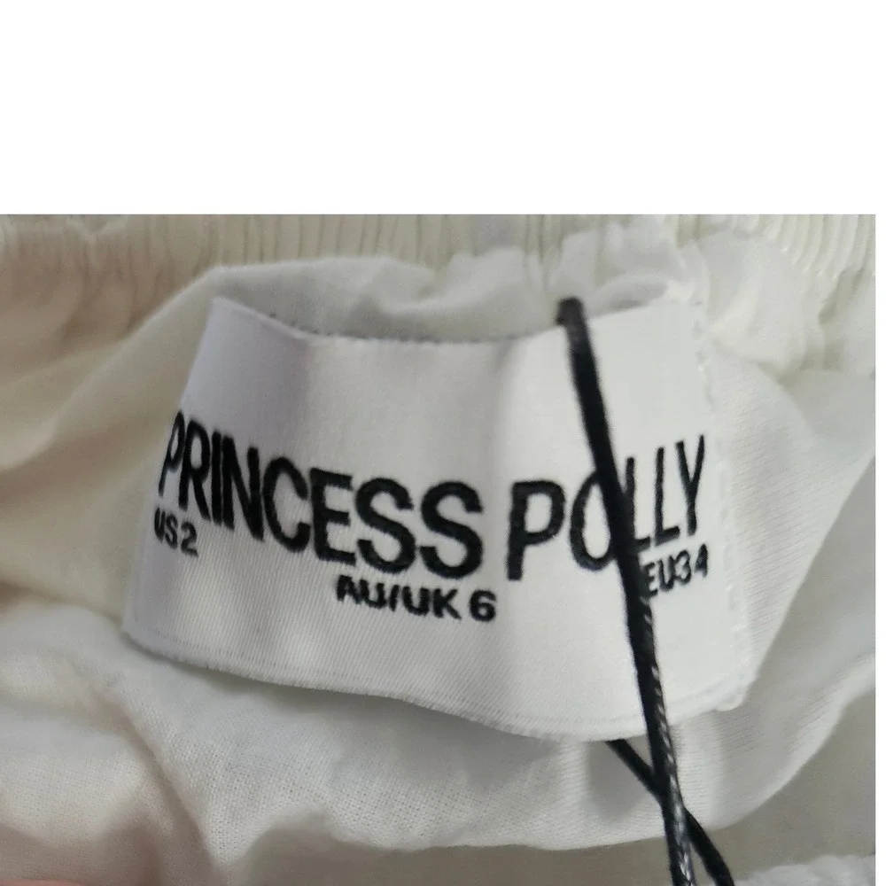 Princess Polly Anglaise White Bubble Hem Mini Skirt Eyelet Cotton‎ Size 2